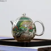 170ml Handmade Gilded Silver Dragon Egg Teapot Green Dragon Pot Tea Maker