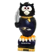 NFL Ravens Gnome Thematic Owl Statue 9.5" Resin Poe Baltimore