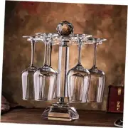 Mylifestyle Elegant Desktop Crystal Glass Stemware Rack/Rotate 6 Wine Medium