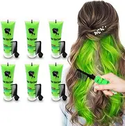 Temporary Hair Dye Green for Kids, Temporary Hair Color Suitable for Black&Brown Hair Dye, Washable Hair Dye for 7 8 9 10 11 12 Years Old Kids Girls Halloween Party Hair Gift