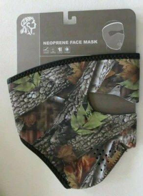 Neoprene 3/4 Face Woodland Camo Motorcycle snow skiing bicyclist Hunting ATV