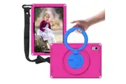 Handle Shockproof EVA Tablet Case for Samsung Galaxy Tab S9 FE/S9/S8/S7 11 inch with Shoulder Strap-Rose