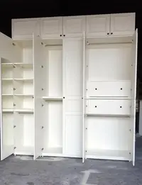 在飛比找Yahoo!奇摩拍賣優惠-美生活館 美式鄉村風格 象牙白色 衣櫥 衣櫃 系統櫃 收納 