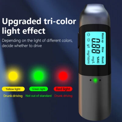 Portable Alcohol Breathalyzer Breath Tester Analyzer LED Display Rechargeable