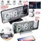 7.3" Large Digital LED Projection Alarm Clock Time Temperature Humidity Display
