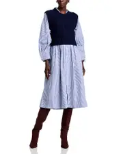 Sea Caleb Cable Knit Layered Dress