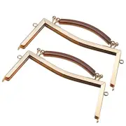 2Pcs Metal Purse Frames Kiss Lock Clasp Frame Clutch Frame with Rubber Handle US