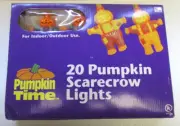 Vintage Kmart Scarecrow Blow Mold Plastic 20 Scarecrows String Light Set TESTED