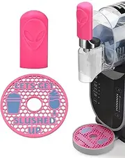 Luminous Handle Cover & Drip Tray Insert for Ninja Slushi Machine FS301/FS300 - Decorate Your Slushie Device - 3D Printed PETG Accessories with Anti-Slip Design (Alien Red, Glow-in-the-Dark)