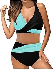 Tankini Swimsuits for Women Two Piece Tummy Control Bathing Suits Plus Size Conservative Beachwear Set