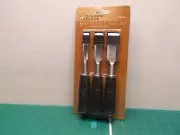 3pc. Wood Chisel Set with Extended Shaft Handles: 1/2", 3/4", 1" ~ Model #69544