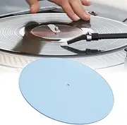 Acrylic Turntable Platter Mat, Transparent Turntable Slipmat Reduce Static Dust Noise Record, Turntable Mat for 12 Inch Vintage Record Player (Light Blue)