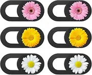 TUKEVA Webcam Cover 6 Pieces Thin Cover Set Camera Cover Slim Camera Accessories with Cute Protection Your Privacy Design Webcam Cover for Laptop, PC, MacBook, iMac, iPad (Daisies Pattern)