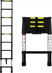2.6M Telescopic Ladder Retractable, Aluminium Thicken Extension Ladders 8.5FT fo