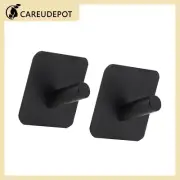 Adhesive Hooks Towel Coat Hooks Wall Hooks Stick on Kitchen Black Item of 2