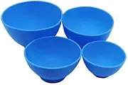 4Pcs One Set Silicone Flexible Rubber Impression Mixed Alginate Bowl Dental Mixing Bowls Blue