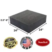 FoamRush 14" x 14" Charcoal High Density Upholstery Foam Wheelchair Cushion USA