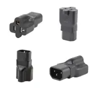 C14 to Nema 5-15 Power Adapter 3 Terminals Socket Conversionn Adaptor