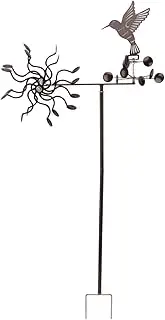 ZenithAur Outdoor Metal Wind Sculpture, Hummingbird Wind Spinner with Decorative Windmill Features for Garden Patio Lawn Decor
