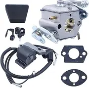 Gubeter Carburetor W Air Filter Ignition Coil Oil Pump Kit for McCulloch Mac Cat 335 435 440 Chainsaw