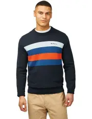 [Ben Sherman] Chest Stripe Crew Neck Knit in Dark Navy