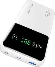 INIU 140W Power Bank, Compact 25000mAh High Capacity Laptop Portable Charger, USB C in&Out Tablet Powerbank, Smart Digital Display Phone Charger for iPhone 16 15, Samsung, iPad, MacBook, etc. (White)
