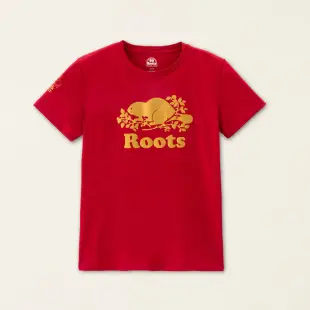 Roots女裝-#Roots50系列 光芒海狸經典短袖T恤(紅色)-L