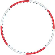 Anion Hula Hoop with Massage Nubs, Magnets with Active Silver Ions, Workout Abdominal Trainer, Diameter 105 cm, Weight 0.85 kg, 8 Segments, Red/White