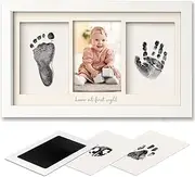 Inkless Baby Hand and Footprint Kit - Ink Pad for Baby Handprint Footprint, Pet Paw Print Kit, Baby Inkless Print Kit, Baby Registry, Baby Shower Gifts, Newborn Picture Frame,Girls,Boys (Alpine White)