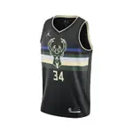 NIKE 背心 NBA JERSEYS 籃球球衣 男款 密爾瓦基 公鹿 DRI-FIT 乾爽舒適 黑 綠 CV9484-010