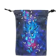 Tarot Bag - Coin Pouch with Drawstring, 5.12" x 7.09" Butterfly Pattern Gift Bag | Tarot Card Pouch, Tarot Card Holder Bag, Rune Bag Oracle Card Holder Bag for Tarot Lovers, single attribute,