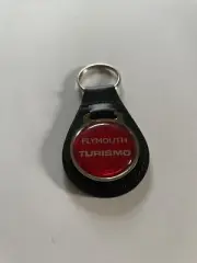 Plymouth Turismo Keychain Black Leather Key Fob Key Chain