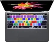Adobe Photoshop Shortcuts Silicone Keyboard Cover for 2016-2024 MacBook Pro 13 Inch M2/M1; MacBook Pro 14/16 Inch ;Touch Bar Macbok Pro 15 Inch (A1989/A1706,A1990/A1707) 2016-2024