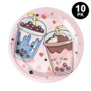 Boba Tea Theme 9 inch 23cm Plates 10PK - Kids Birthday Party Tableware