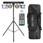 DJ Stage Lighting w/Stand Par Light RGBW LED Disco Party Show DMX w/Remote & Bag