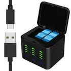 Battery Charger for Gopro Hero 11/10/9/8, Portable Fast Charging Case 3 Slot