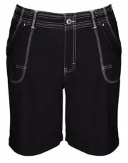 Autograph 26 Black Long WALKING SHORTS with pockets belt loops + zip front NEW
