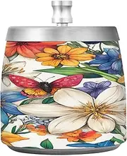 Stainless Steel Cigarette Ashtray with Lid for Indoor Outdoor Use Spring Cute Flowers Rustic Colorful Cute Smokeless Covered Ashtrays for Men Women