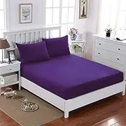 2000TC AU King Single Size 2 Pieces Fitted Sheet Set/Extra Deep Pocket Sheets Set/Soft Comfort Breathable Bedding Set/Fitted Sheet & Pillowcases(Purple, No Flat)