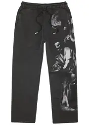 Off-white S.Matthew Printed Cotton Sweatpants - Black Grey - L L