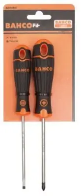 Bahco STANDARD PHILLIPS, SLOTTED SCREWDRIVER SET B219.002 2Pcs Black Finish Tip