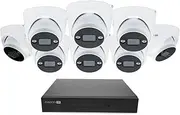 Swann AdvancedX Home Security Camera System, 8Channel 8Dome Cams,POE Cat5e NVR 4K HD Video with 1TB HDD,Indoor or Outdoor Wired Surveillance CCTV,Color Night Vision,Heat Motion Detection,LED Lights