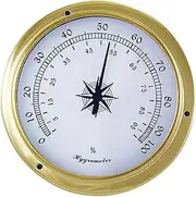 Brass Hygrometer, 11.5 x 9 x 3.4 cm - Stylish Retro Nautical Decoration for Maritime Accents 161 15