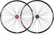 RXR Cycling Mountain Bike Wheelset 26/27.5/29 inch, Disc Brake Aluminum Alloy 32H for MTB Wheels,8-11speed Casstte Hubs (Red, 29 inch)