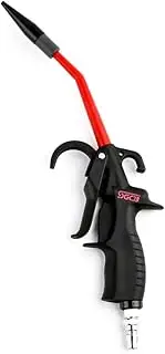 SGCB Pro Air Pressure Blow Gun, 230 Max PSI High Power Nozzle With Adjustable Flow Trigger, Angle Bent Jet Nozzle, Rubber Tip, 1/4" Inlet Adapt to Compressor for Car Clean Care Detail