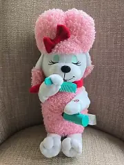 Gemmy Christmas Pink Poodle Dog Animated Plush Dances Sings Hairdresser -new
