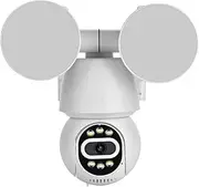 3MP Outdoor WiFi Floodlight Camera PTZ Security Protection Full Color Night Vision Surveillance IP Camera(US Plug,3MP Add 64G Card)