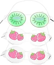 LALADEFIEE Cute Fruit Eye Mask Set 3pcs Ice Cooling Mask for Kids Sleep Eye Mask Breathable Gel Random Style