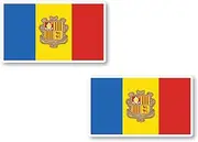 Andorra Flag Sticker Twin Pack 120mm x 70mm Quality Water & Fade Proof Vinyl