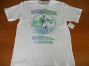 Boys Pumpkin Patch white tee with basketball print Size 5
